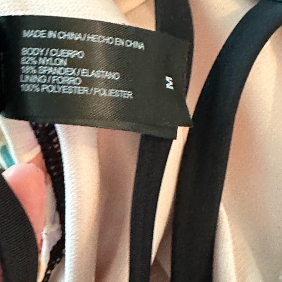 Hurley Ladies' Size M One-Piece Swimsuit, UPF 50+, Black Multi-Color Floral - Picture 4 of 7